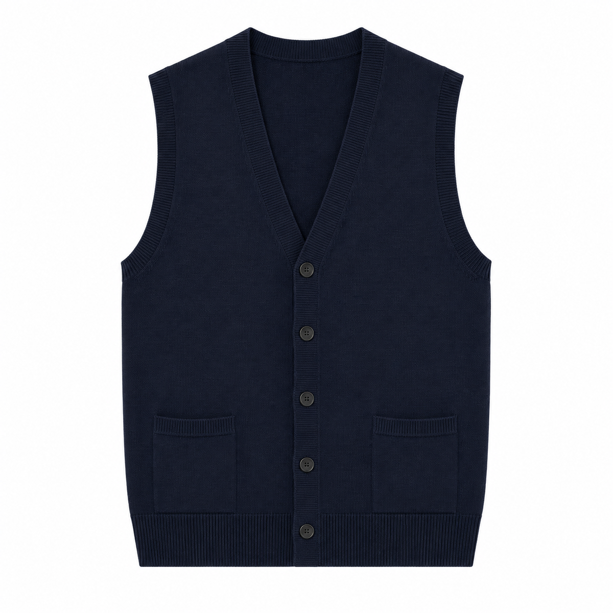 Alpha Studio Men Cardigan Sleeveless Blue