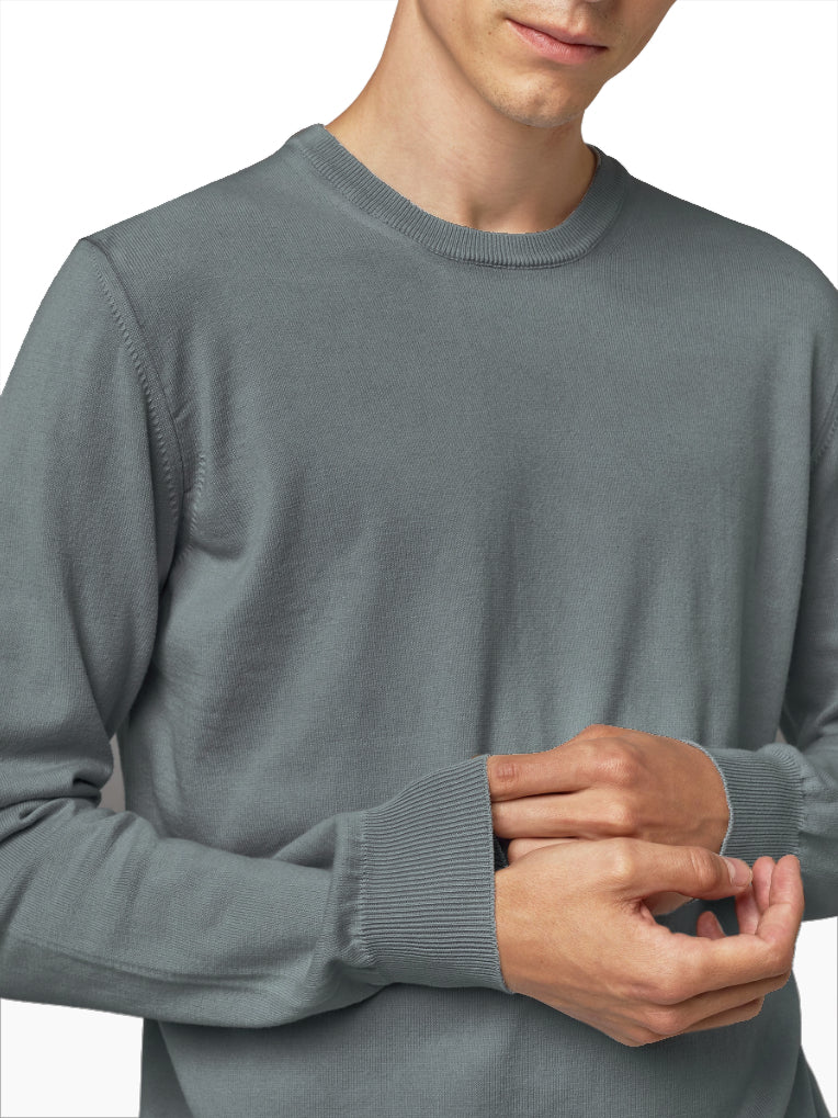 Alpha Studio Men Knit Crew Neck Asfalto Grey