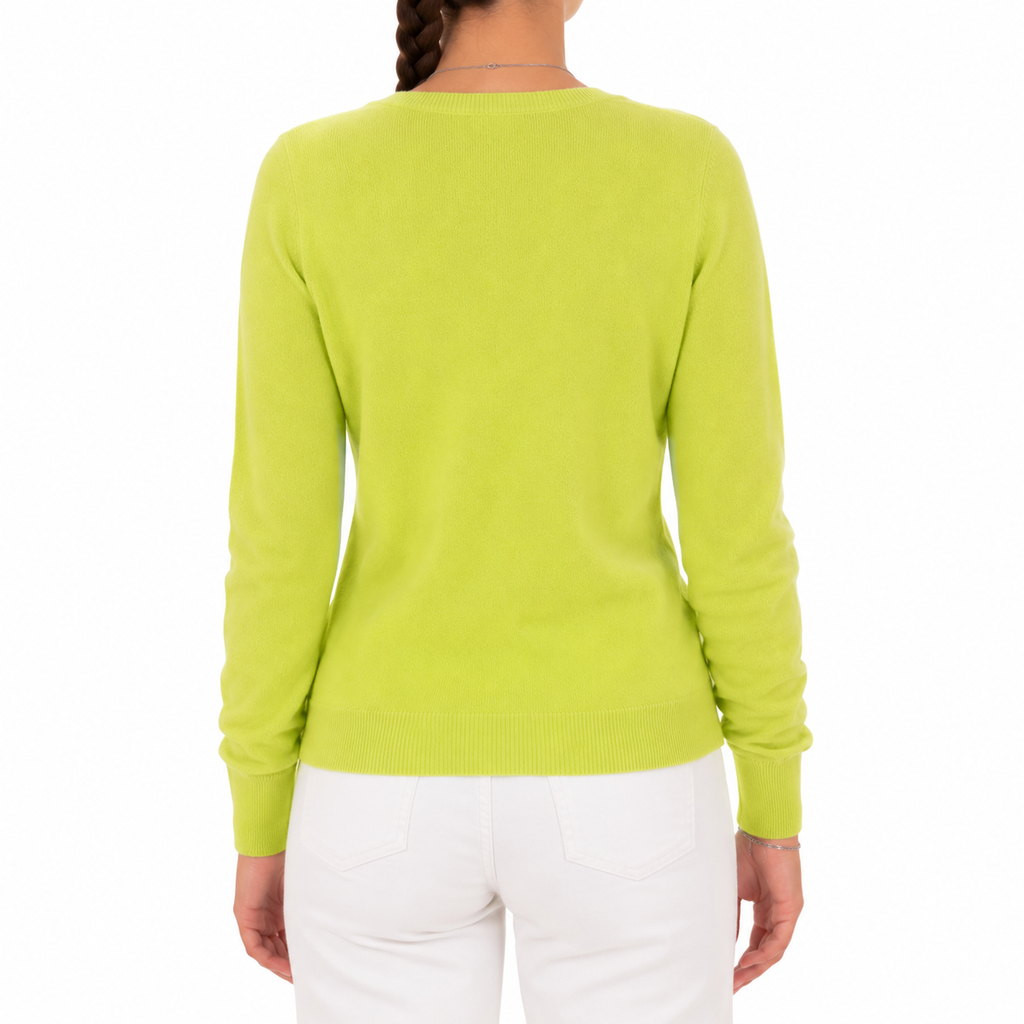 Emilio Romanelli Women Knit Cashmere Crew Neck Yellow