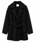 Bagutta Women Coat Wool Belt Black