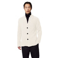 Alpha Studio Men Jacket Lapel Knit English Rib White