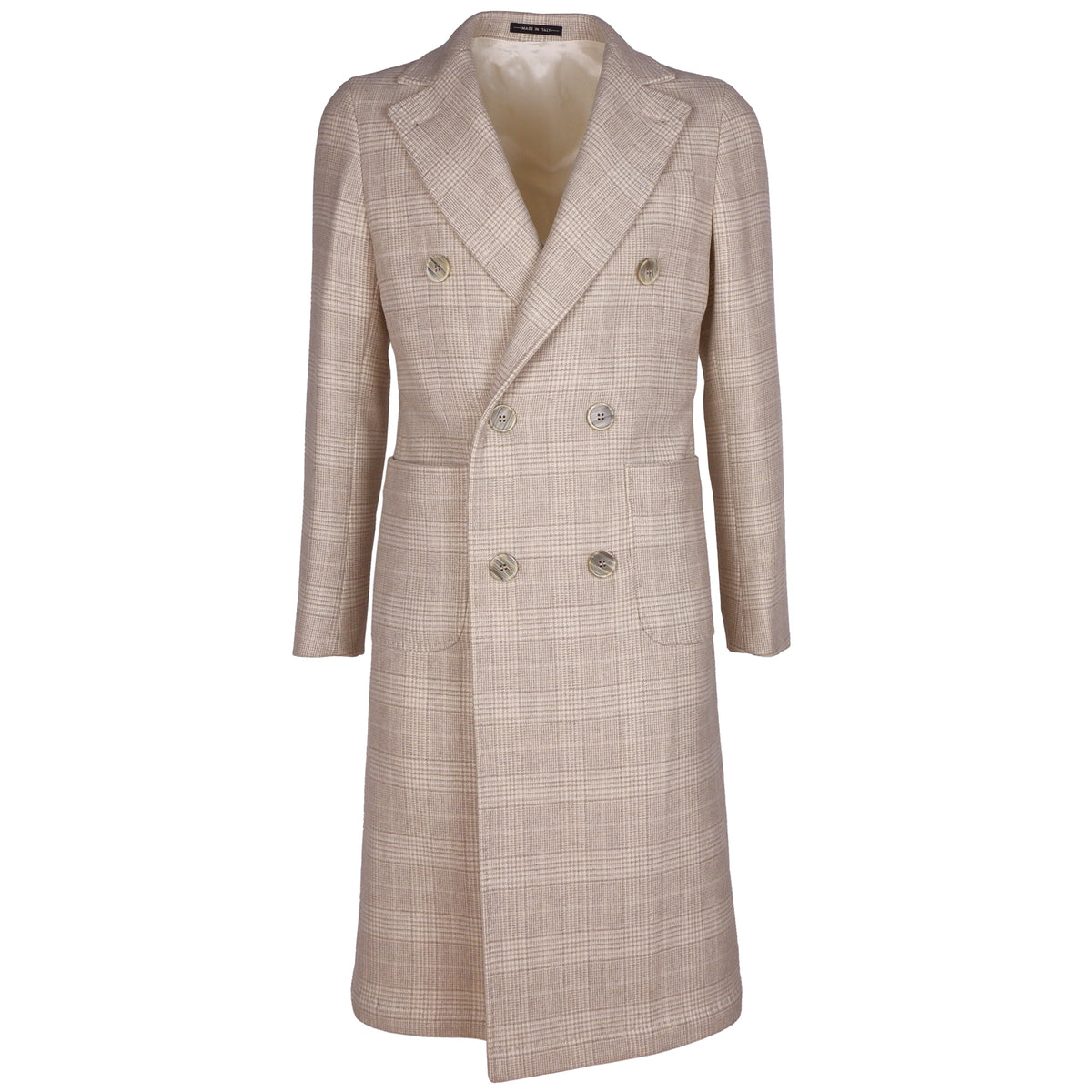 Loro Piana Fabric Men Coat Cashmere Double-Breasted Beige