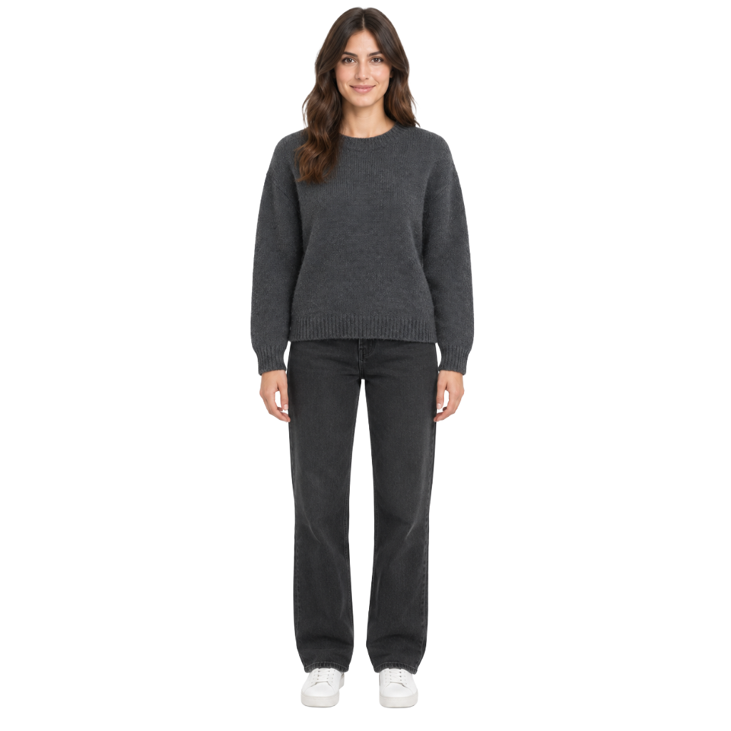 anna molinari Women Knit Crew Neck Antracite Grey
