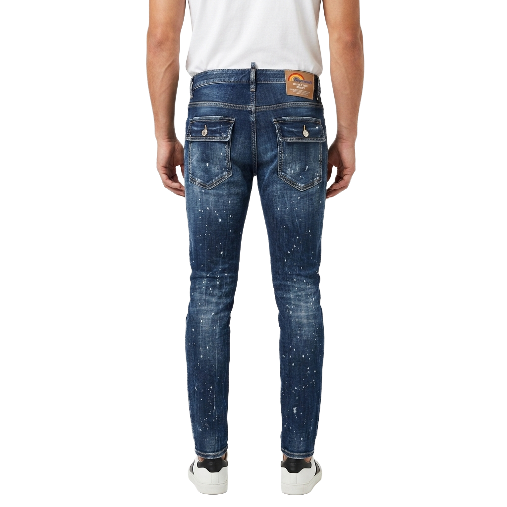 Dsquared2 Men Denim Vernice Jeans Blue