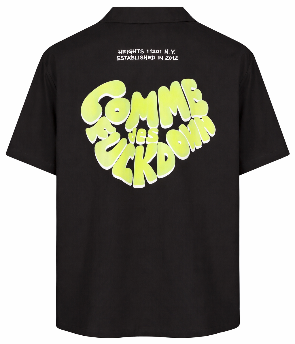 Comme Des Fuckdown Men Shirt Tasconi Print Black