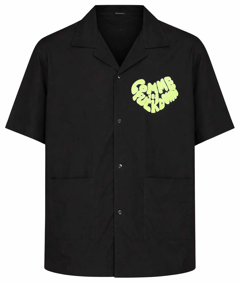 Comme Des Fuckdown Men Shirt Tasconi Print Black