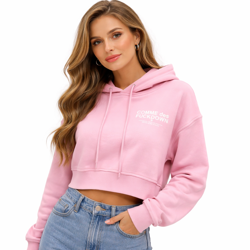 Comme Des Fuckdown Women Sweatshirt Hooded Pink