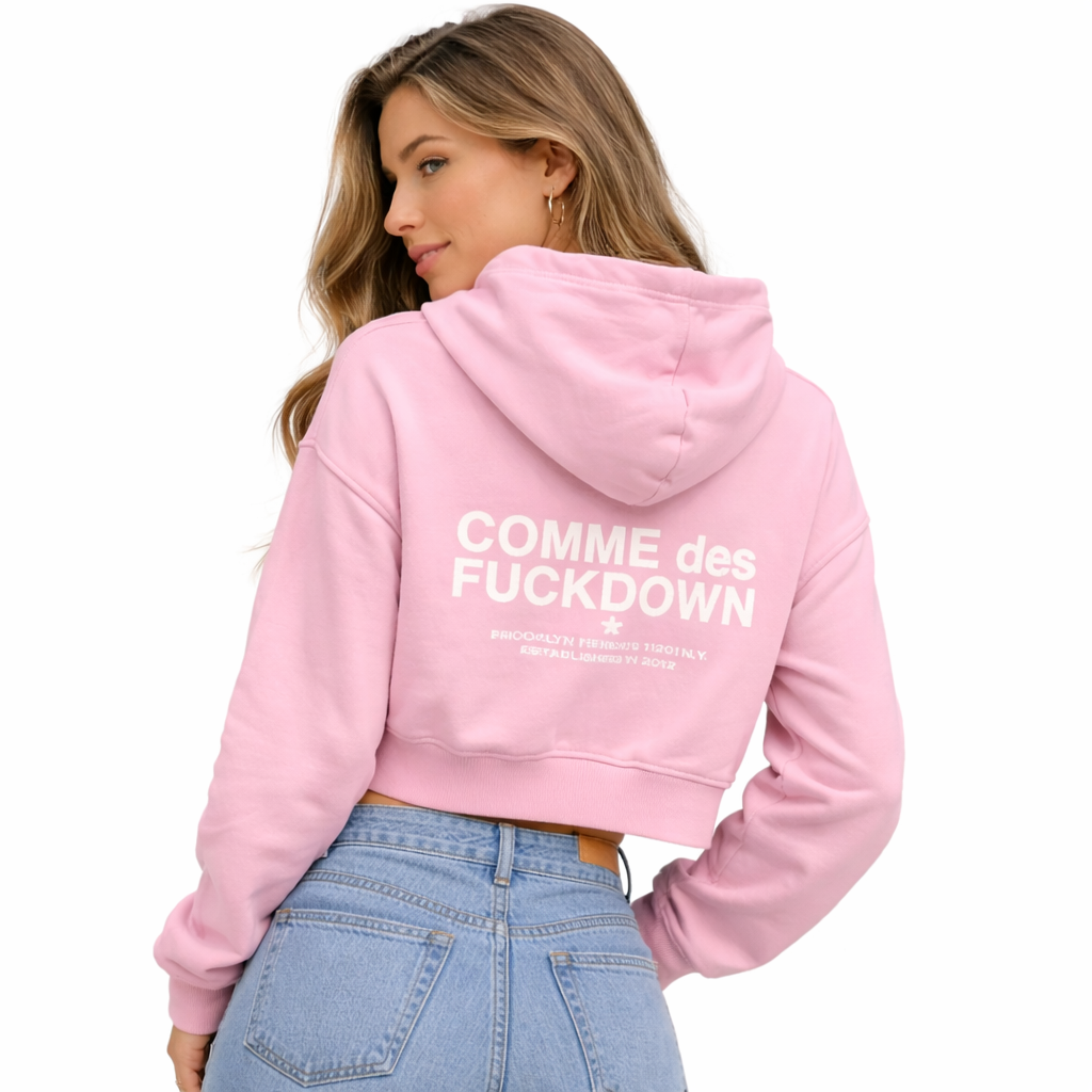 Comme Des Fuckdown Women Sweatshirt Hooded Pink