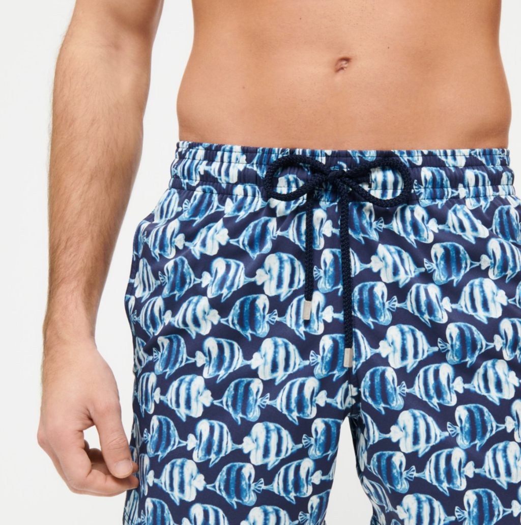 Vilebrequin Men Swim Shorts Sea Fish Blue