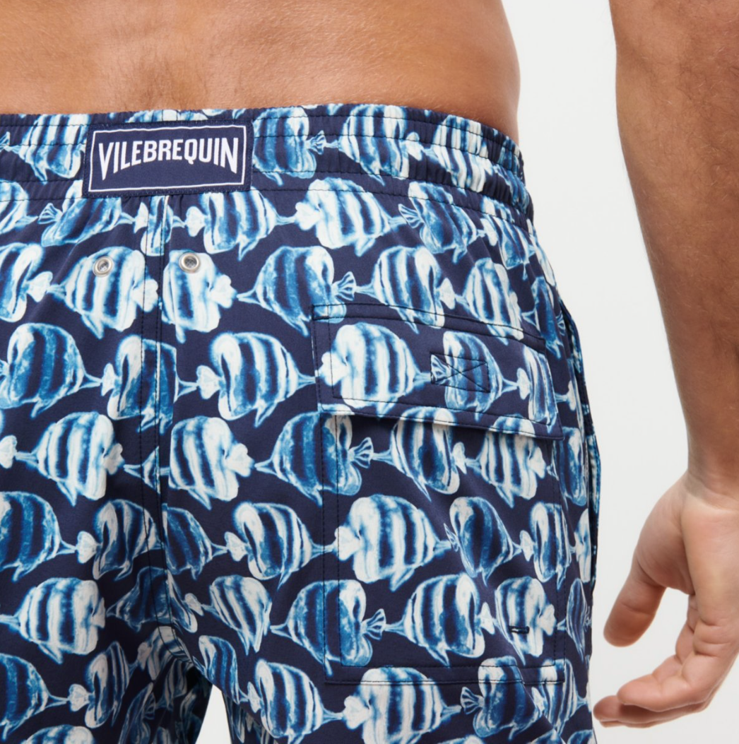 Vilebrequin Men Swim Shorts Sea Fish Blue