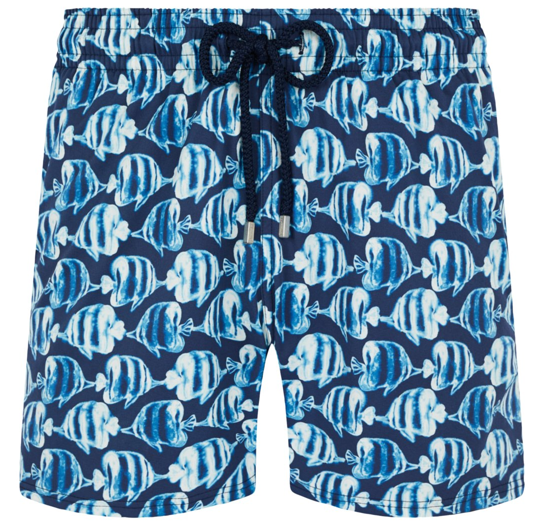 Vilebrequin Men Swim Shorts Sea Fish Blue
