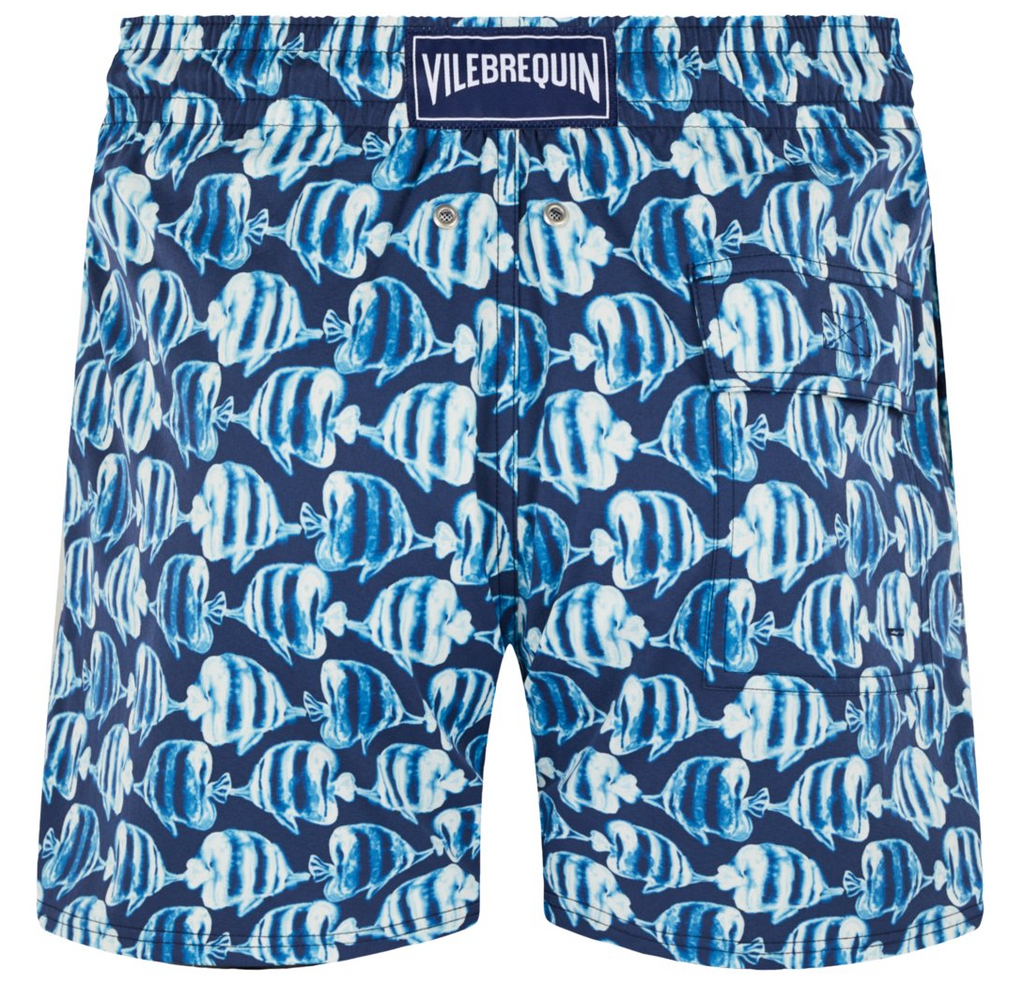 Vilebrequin Men Swim Shorts Sea Fish Blue