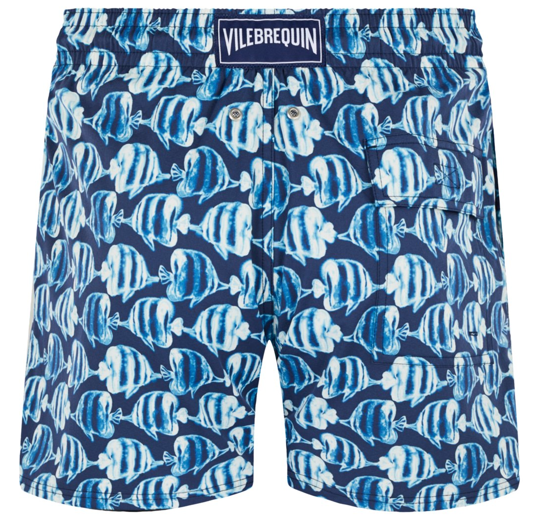 Vilebrequin Men Swim Shorts Sea Fish Blue