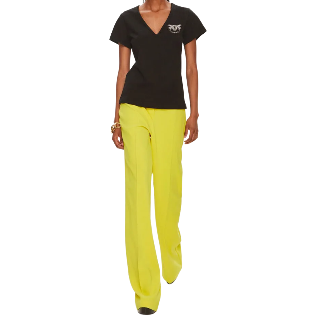 Pinko Women Trousers Hulka Gialli Yellow