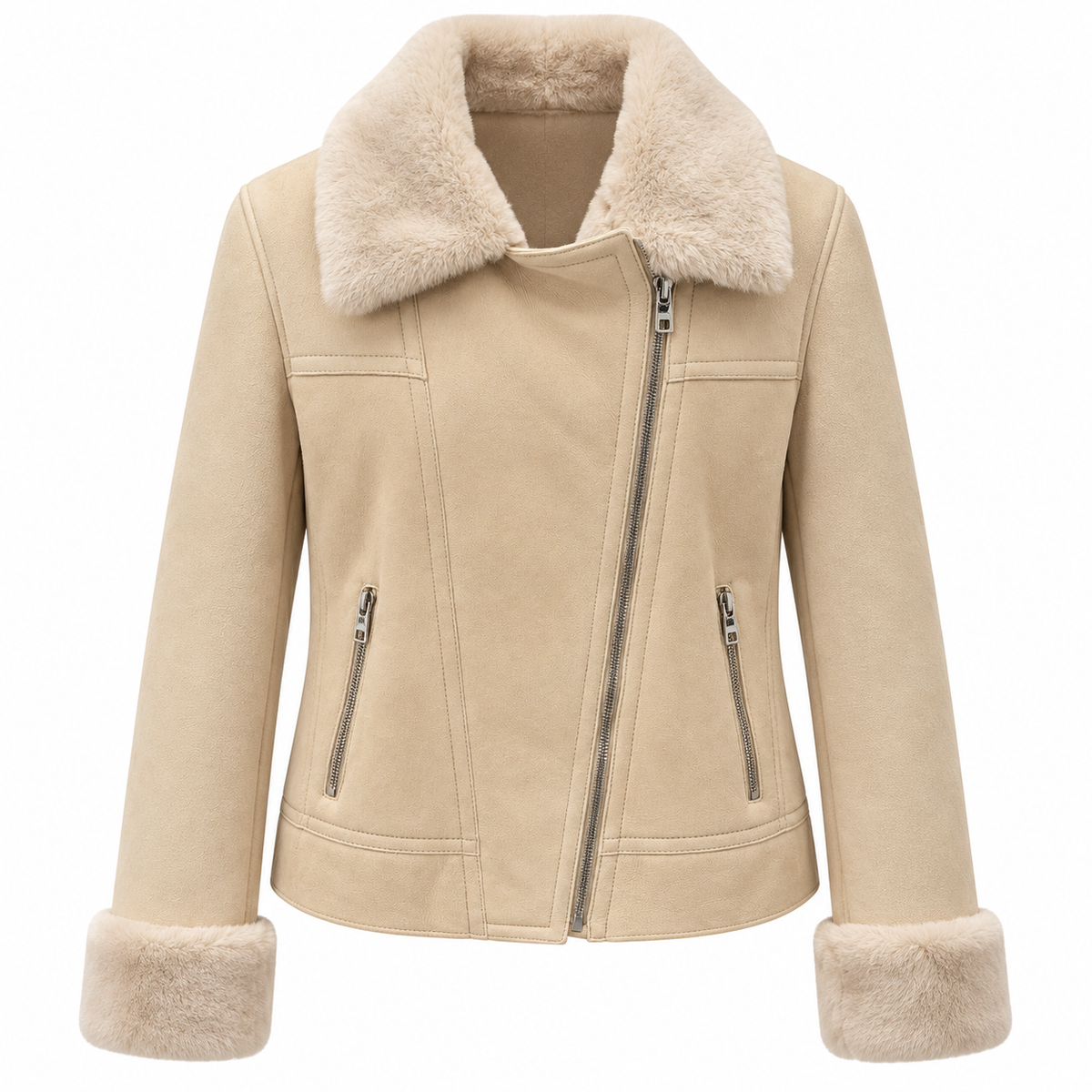 Dolce & Gabbana Women Jacket Pelliccia Beige