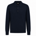 Alpha Studio Men Polo Silk Cashmere Blue