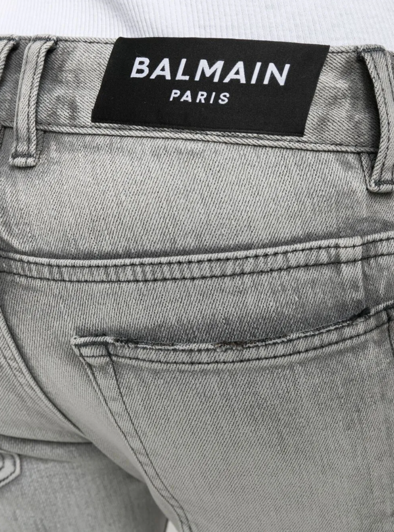 Balmain Men Jeans Slim Grey