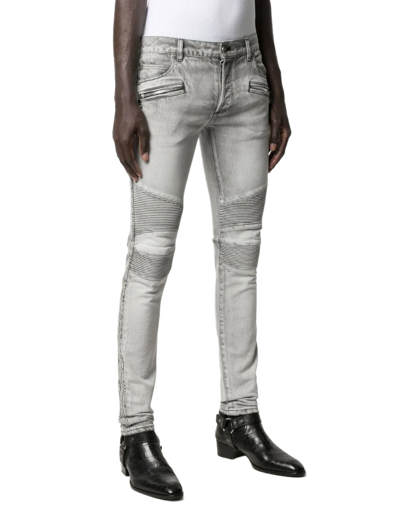 Balmain Men Jeans Slim Grey