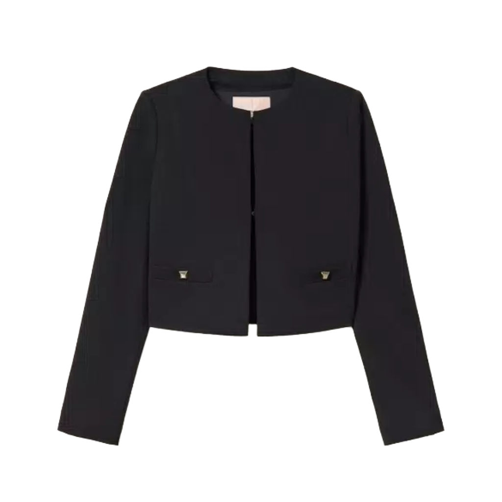 Twinset Women Jacket Coreana Studded Black