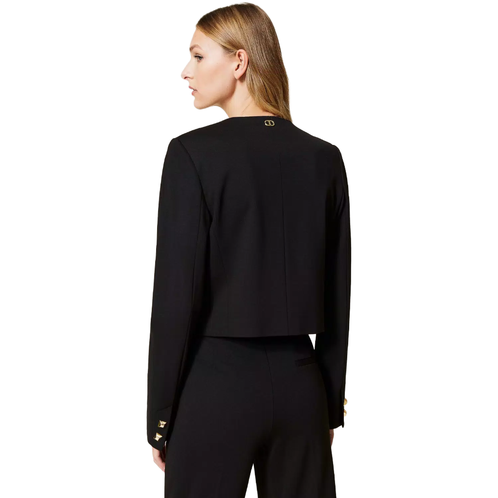 Twinset Women Jacket Coreana Studded Black