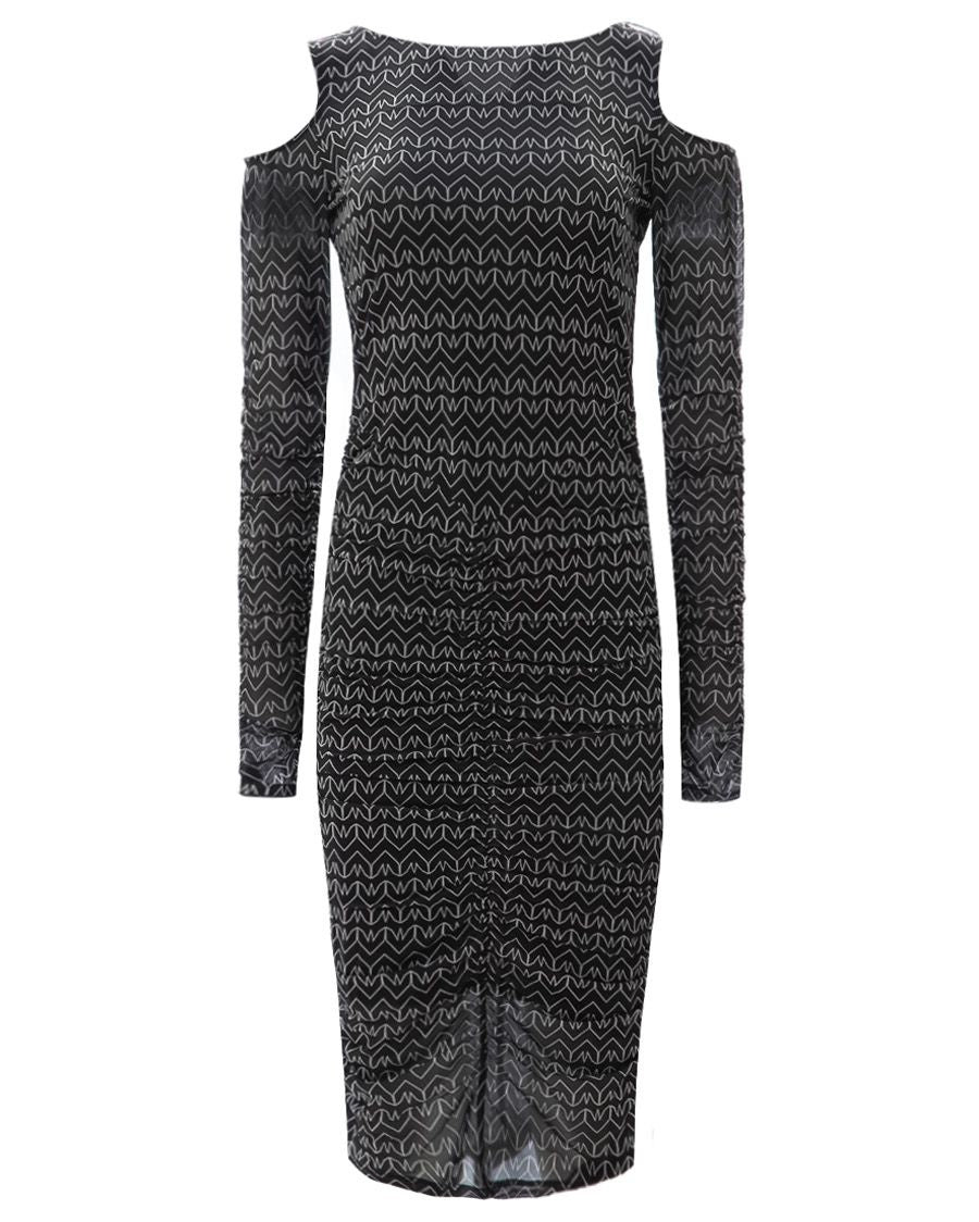 Patrizia Pepe Women Dress Print Monogram Black