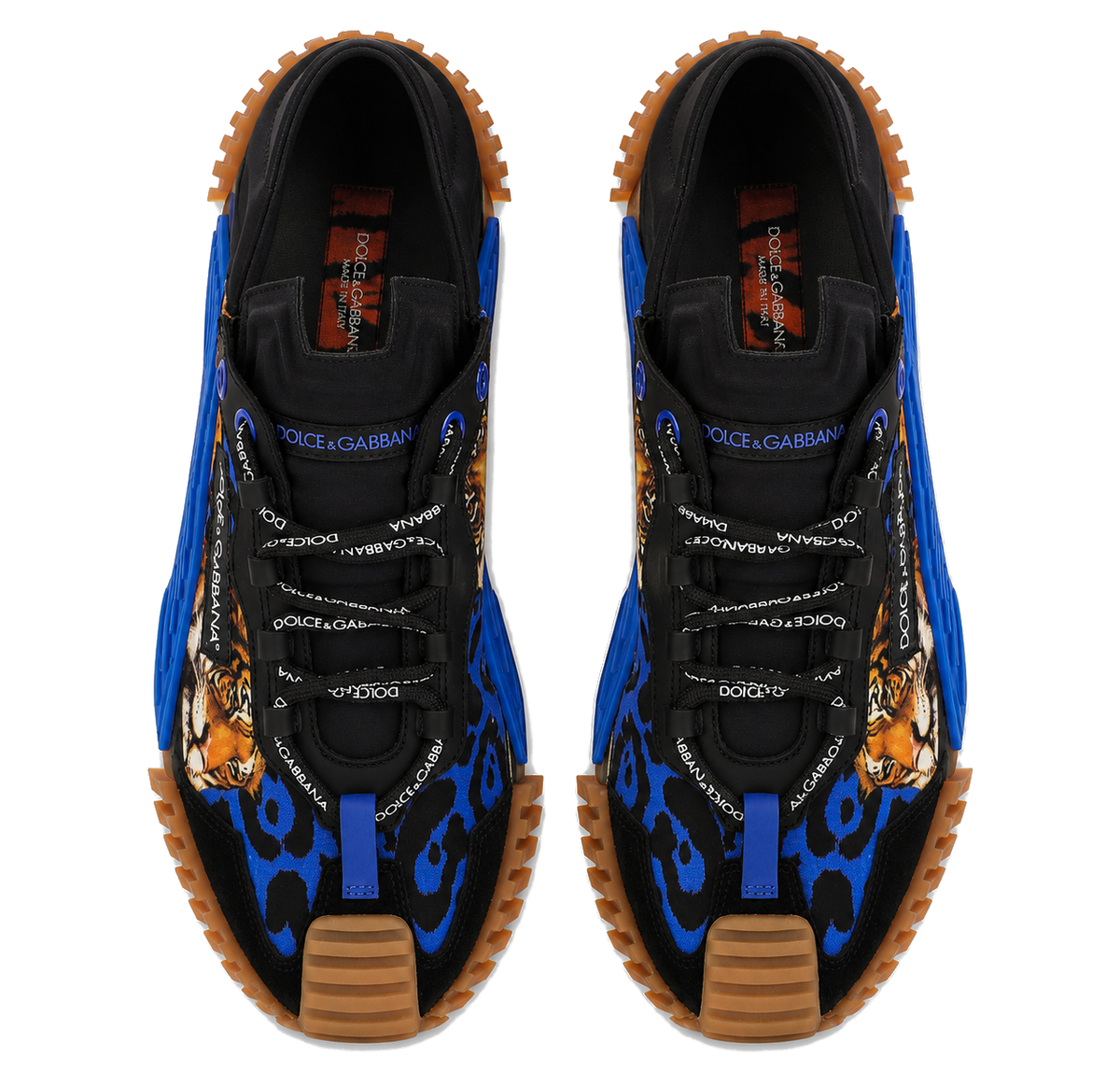 Dolce & Gabbana Men Sneakers Print Tiger Blue