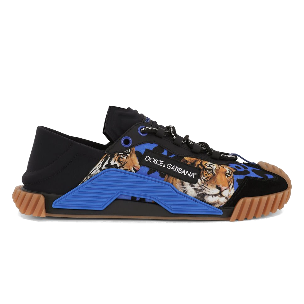 Dolce & Gabbana Men Sneakers Print Tiger Blue