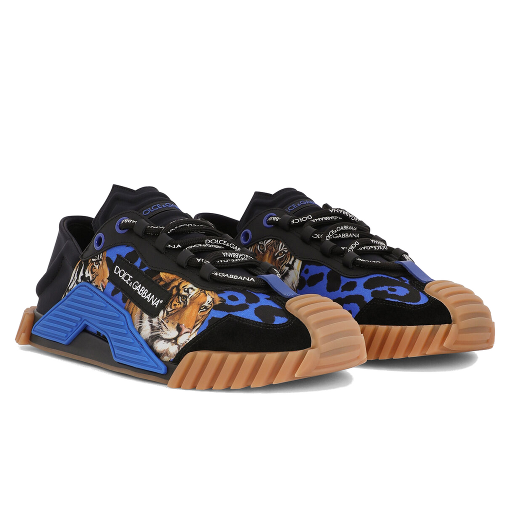 Dolce & Gabbana Men Sneakers Print Tiger Blue