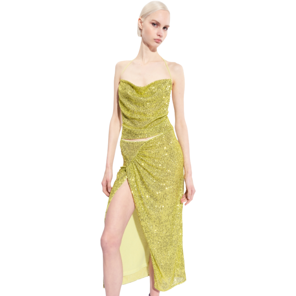 Pinko Women Skirt Linz Green