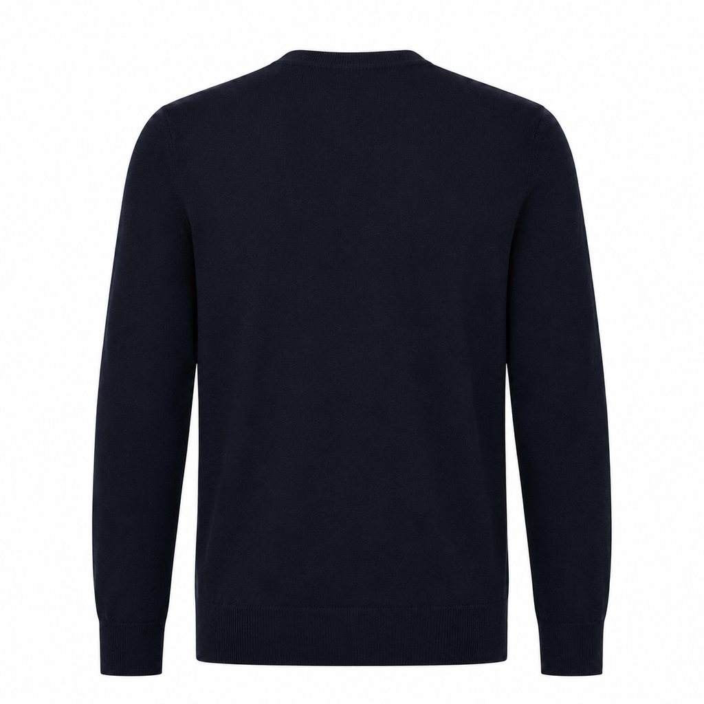Alpha Studio Men Knit Crew Neck Wool Merino Blue