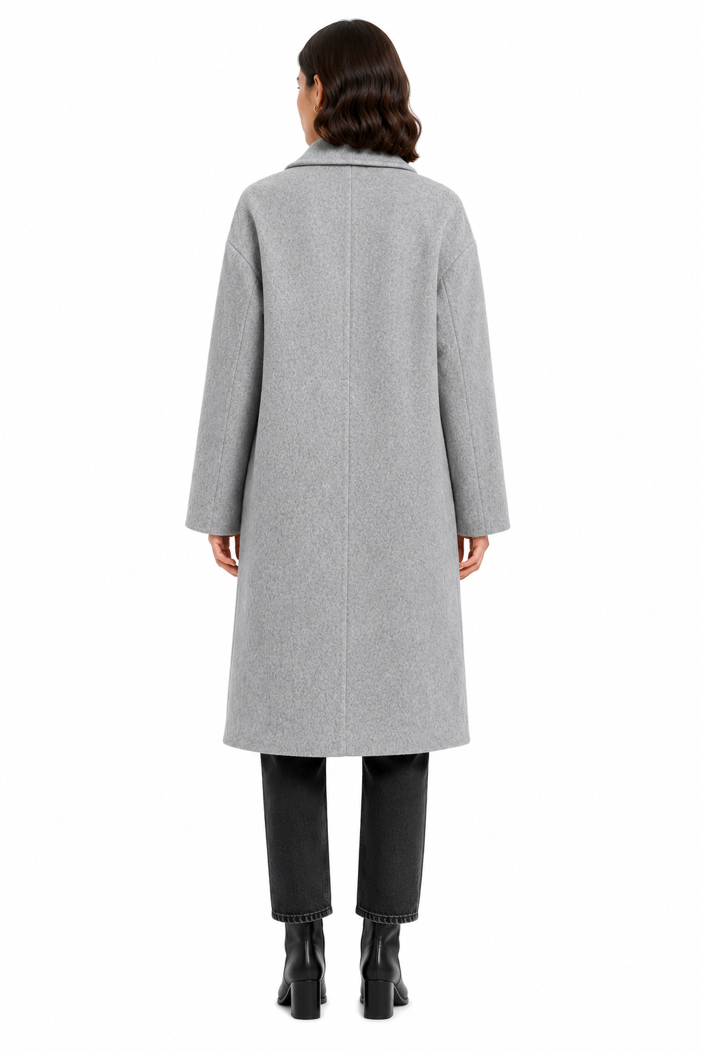 Bagutta Women Coat Long Wool Double-Breasted Grey