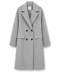 Bagutta Women Coat Long Wool Double-Breasted Grey