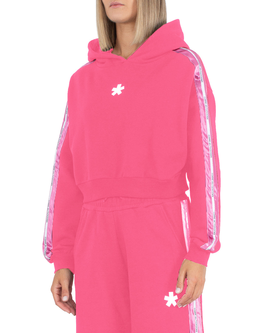 Comme Des Fuckdown Women Sweatshirt Short Hooded Fuchsia