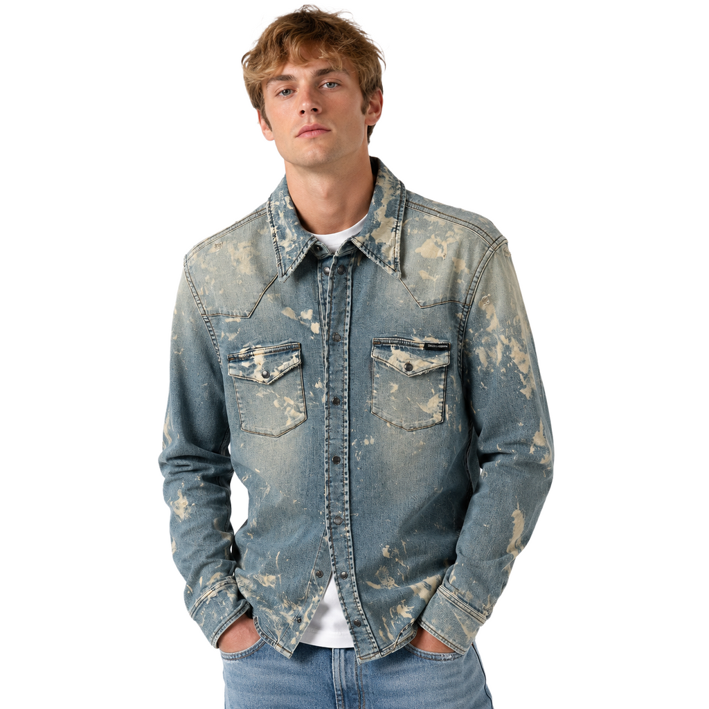 Dolce & Gabbana Men Jacket Denim Light Blue