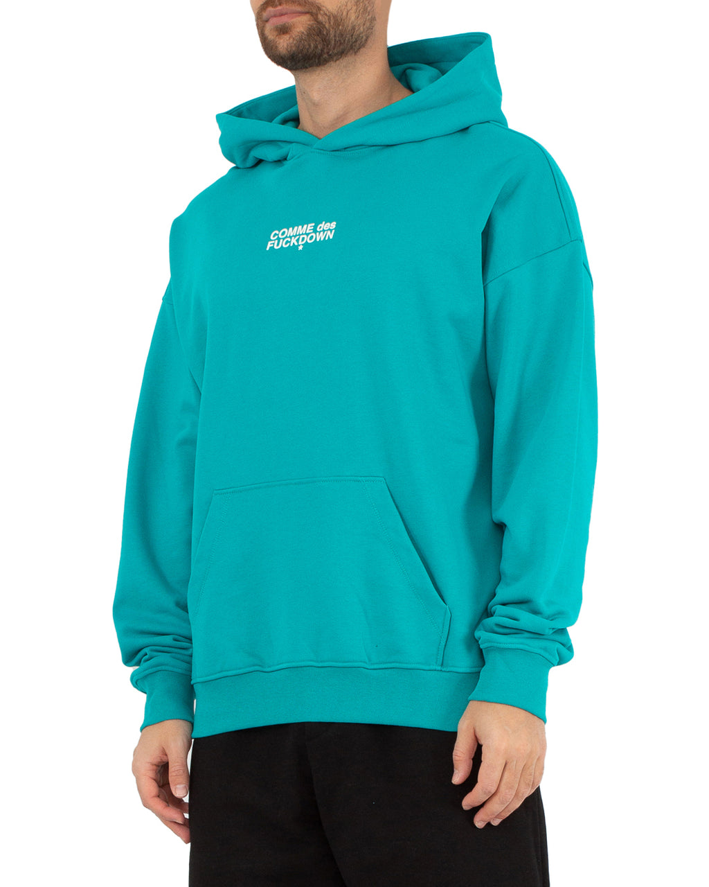 Comme Des Fuckdown Men Sweatshirt Hooded Print Green
