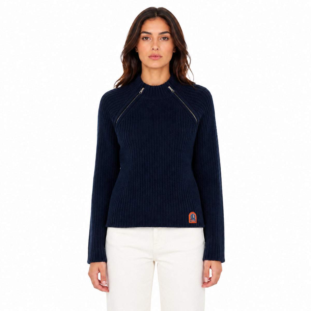 Parajumpers Women Knit Rib Jumper Blue