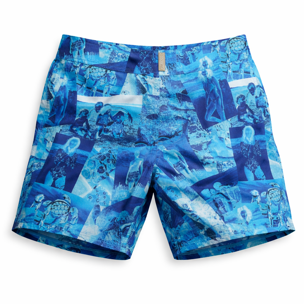 Vilebrequin Men Swim Short Merise Vintage Swimwear Light Blue