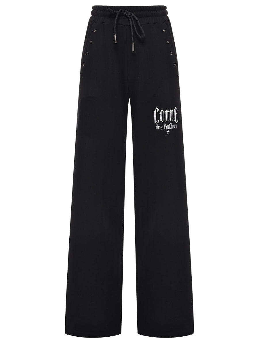 Comme Des Fuckdown Women Trousers Sweatshirt Print Studded Black
