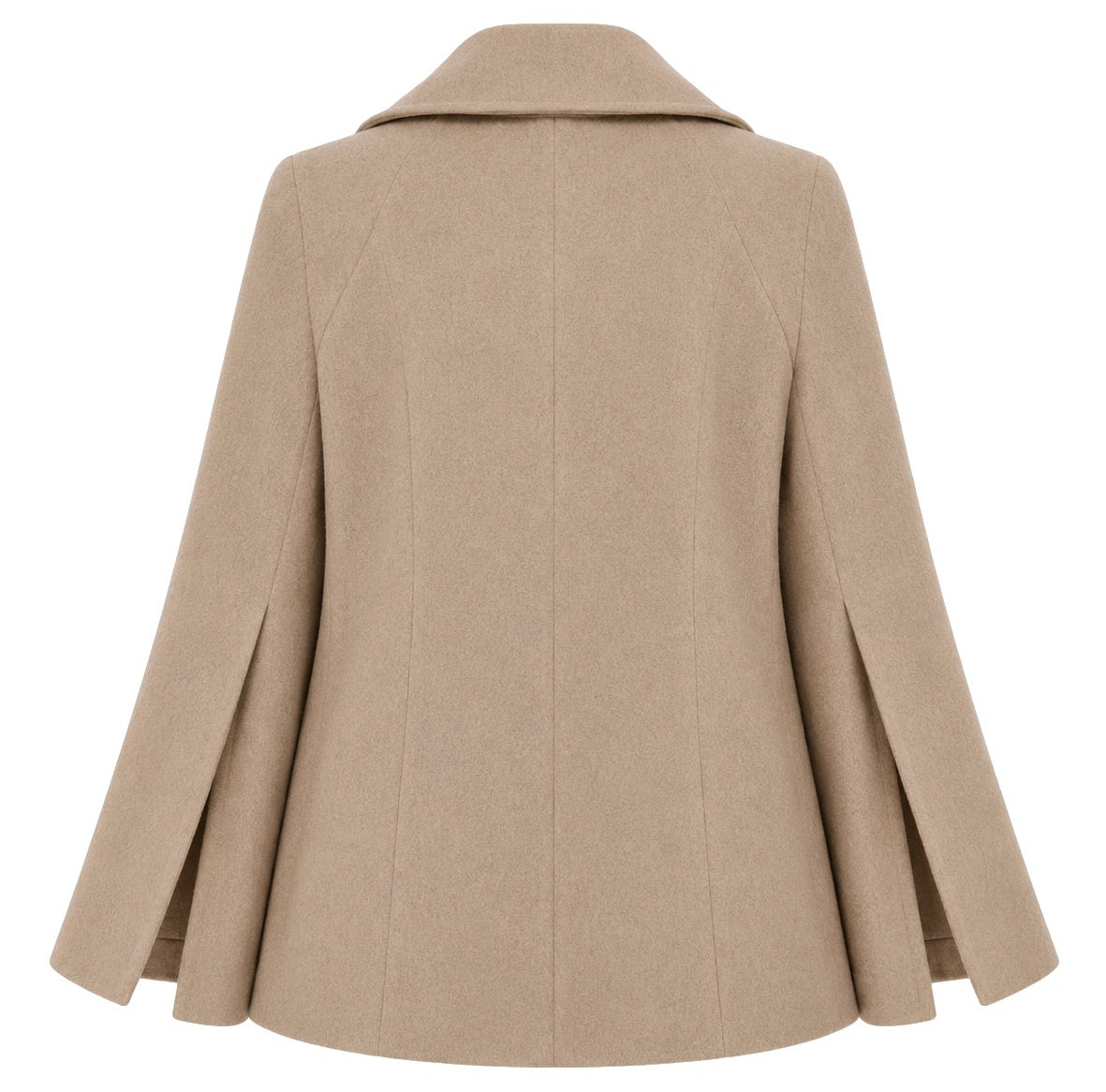 Loro Piana Fabric Women Peacoat Double-Breasted Kimono Coats Beige