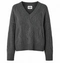 Alpha Studio Women Boxy Weaving Sweaters Grey