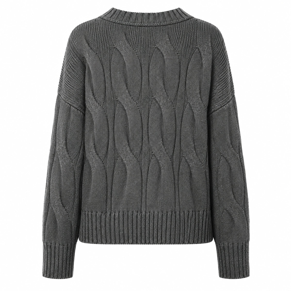 Alpha Studio Women Boxy Weaving Sweaters Grey