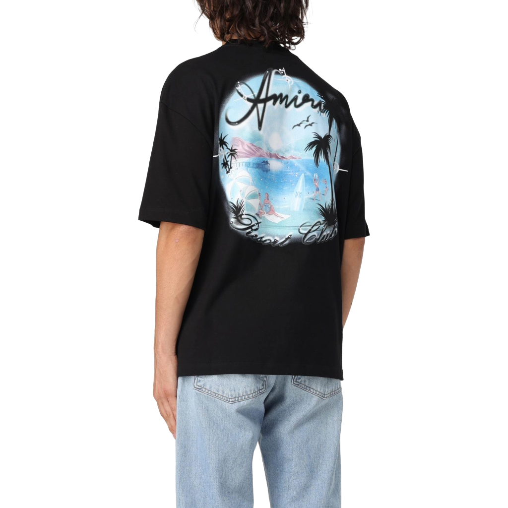 Amiri Men Paradise Brush T-Shirt Black
