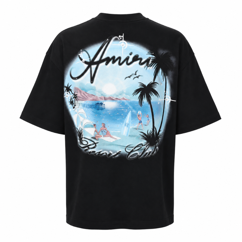 Amiri Men Paradise Brush T-Shirt Black