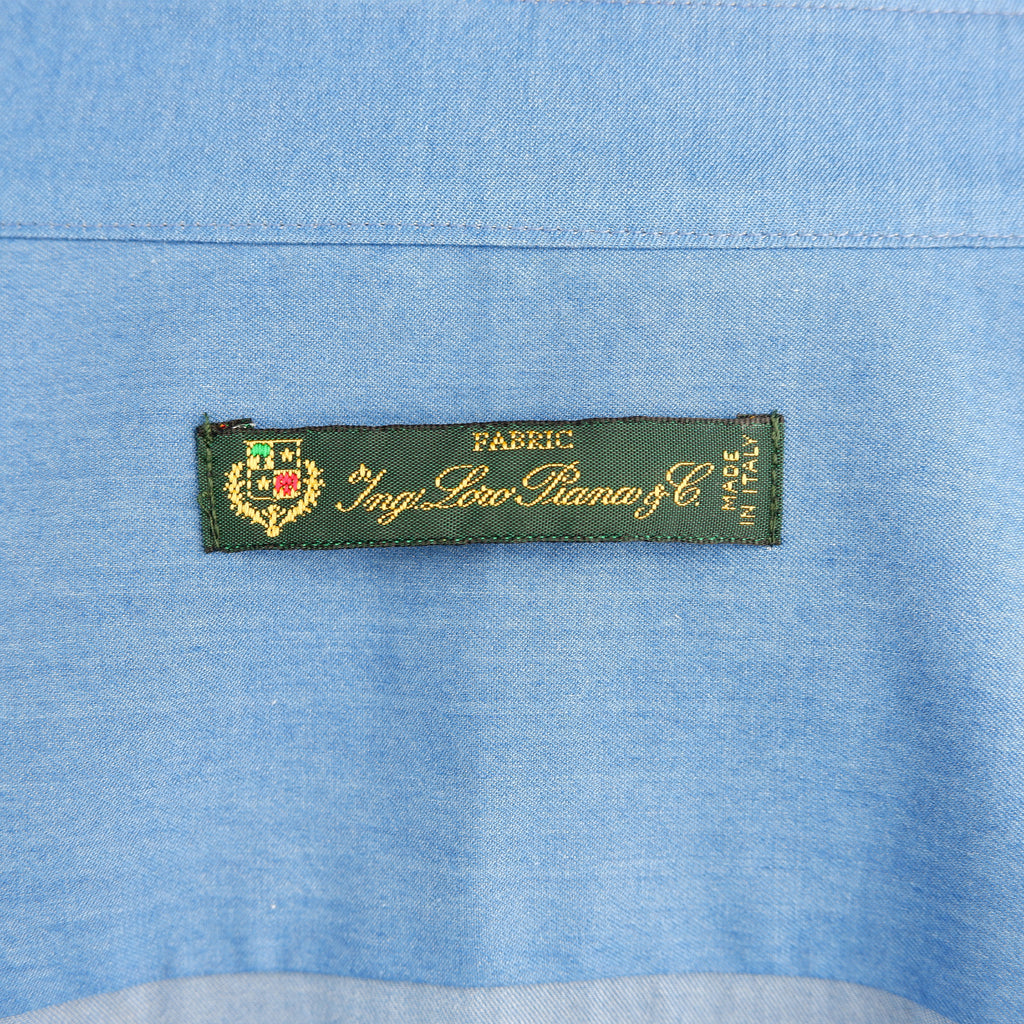 Loro Piana Fabric Men Shirt Sleeve Long Light Blue