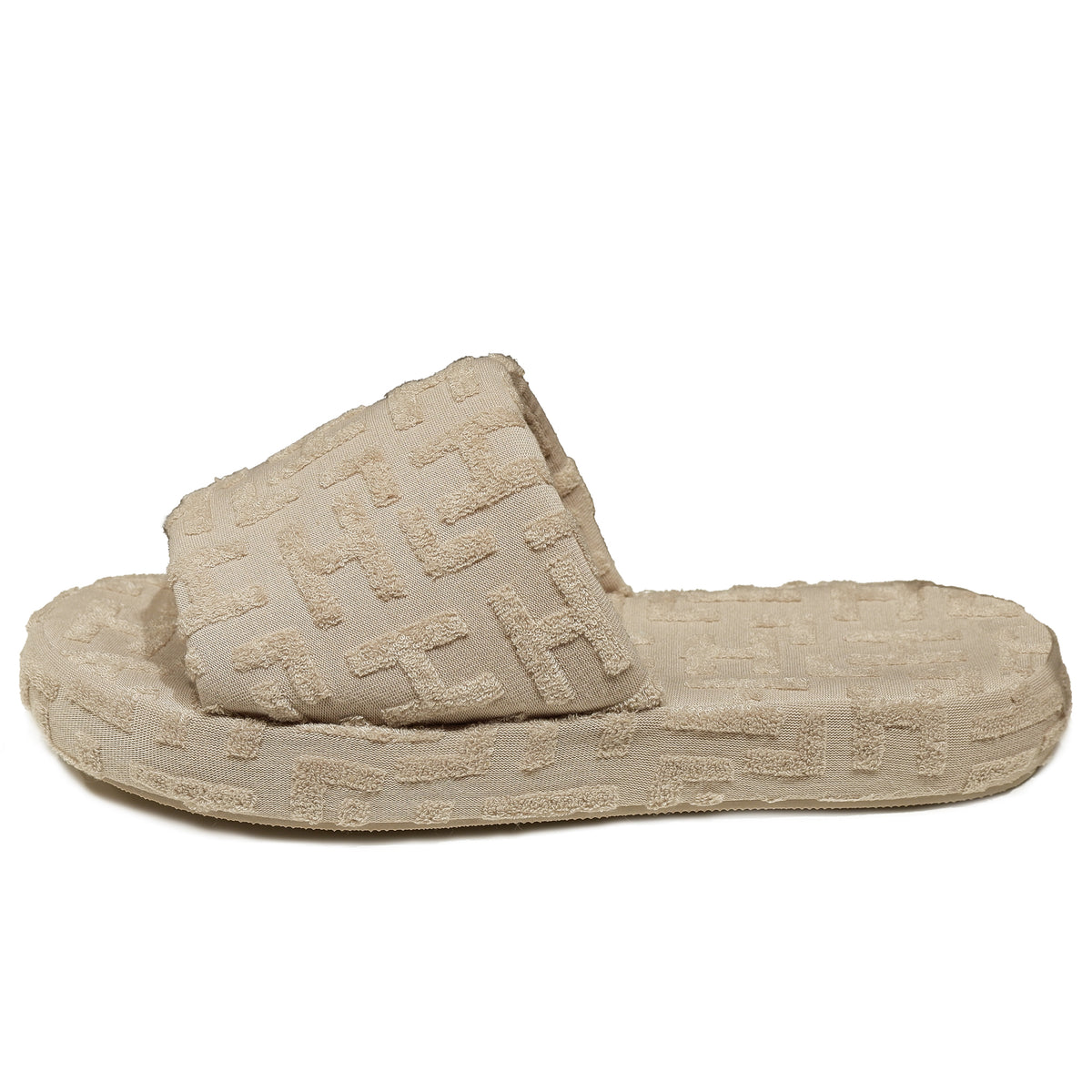 Hinnominate Women Ciabatta Flat Terry Flip-Flops Beige