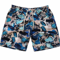 Vilebrequin Men Swim Shorts Abstract Print Blue