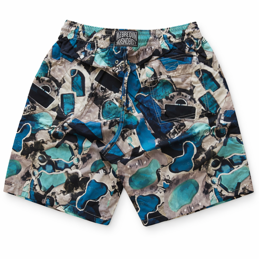 Vilebrequin Men Swim Shorts Abstract Print Blue