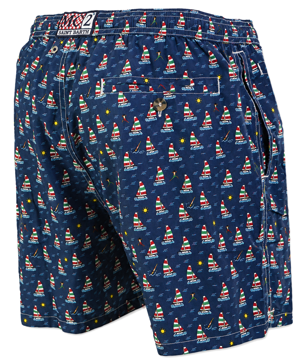 MC2 Saint Barth Men Micro Patterned Jump Boat Swimwear Blue