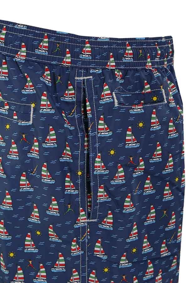 MC2 Saint Barth Men Micro Patterned Jump Boat Swimwear Blue