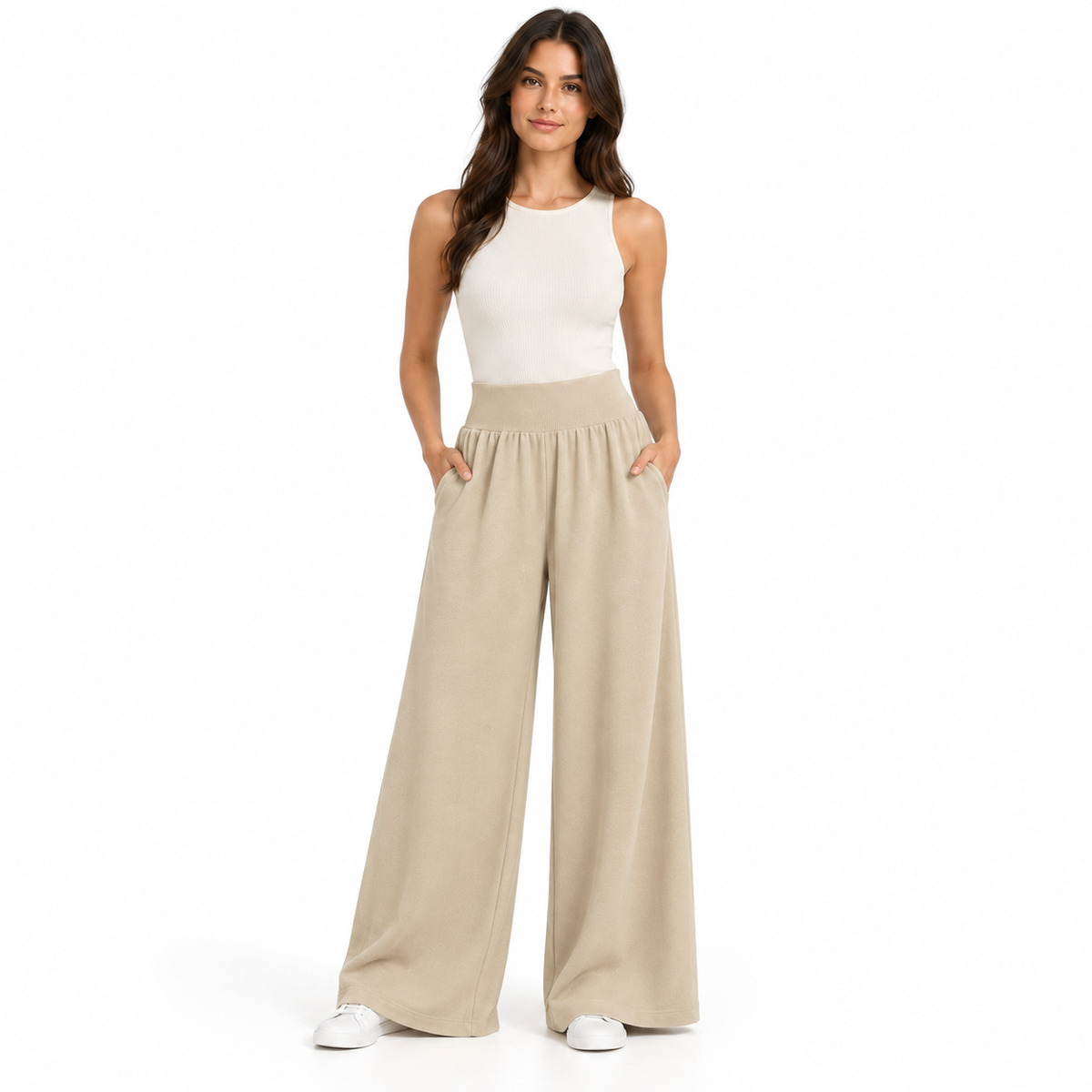 anna molinari Women Trousers Wide Leg Beige